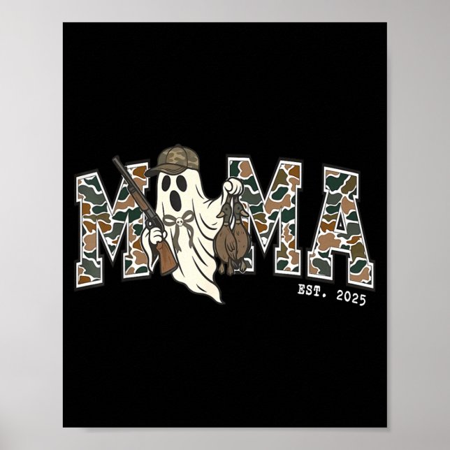 Poster Camouflage Mallard Duck Retro Camo Hunting Mama Ha (Frente)