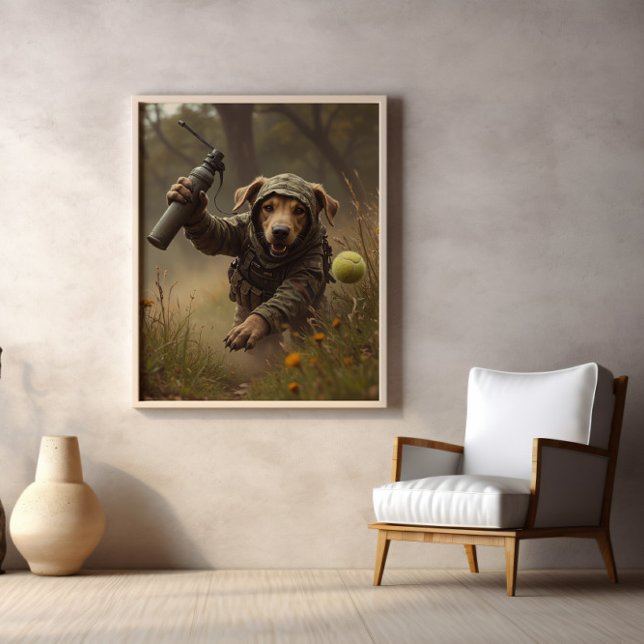Poster Camouflage, Tennis Ball, And Tactical Paws (Criador carregado)