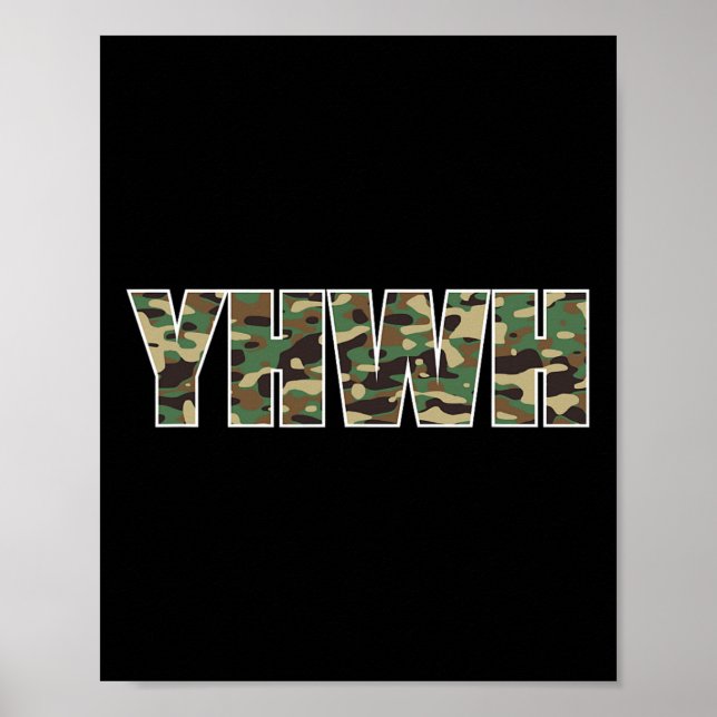 Poster Camouflage Yhwh Yahweh Christian Camo Hunting (Frente)