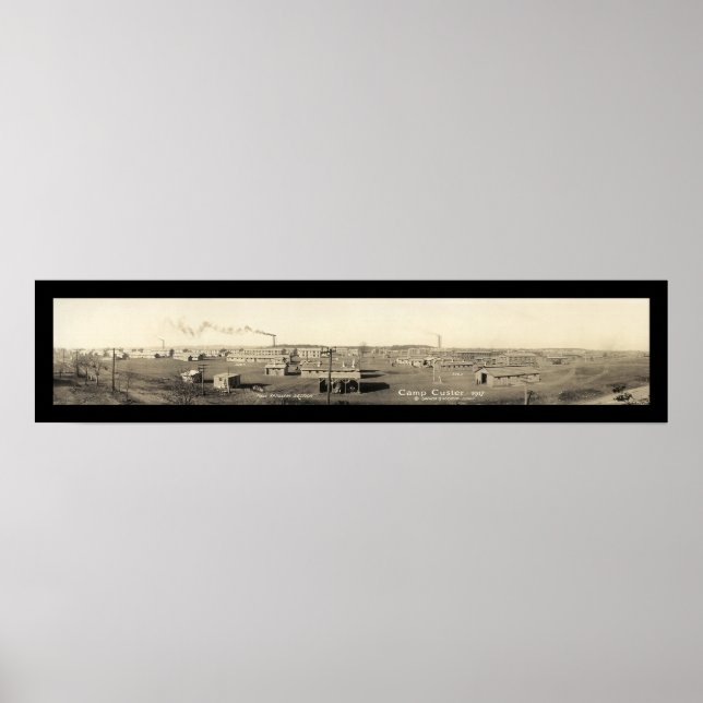 Pôster Camp Custer MI Foto 1917 (Frente)