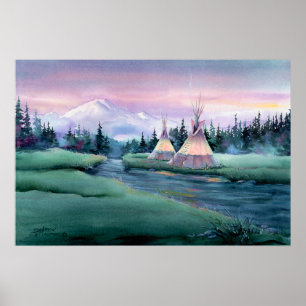 Pôster CAMP RIVER TIPI por SHARON SHARPE