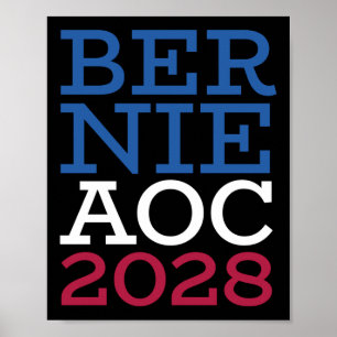 Poster Campanha Bernie Aoc 2028 - Oliveira da Luta Patrió