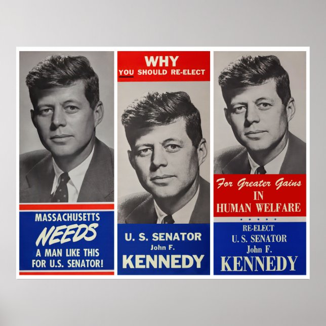 POSTER CAMPANHA DE SENADO JFK 1958 (Frente)