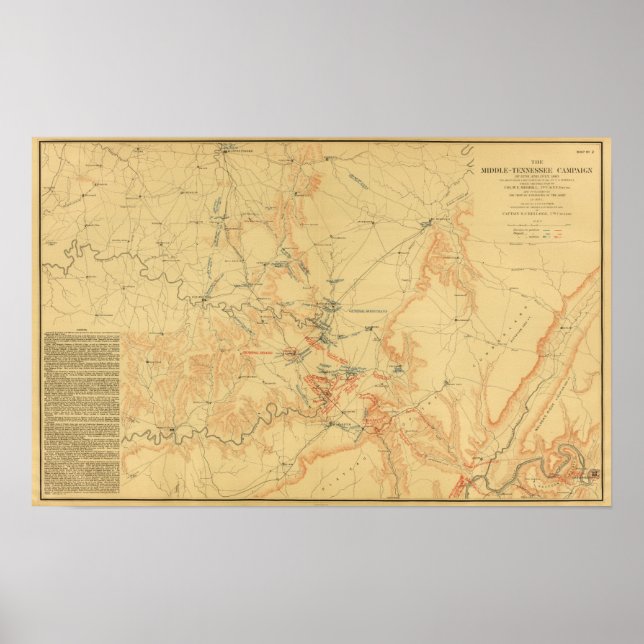 Pôster Campanha do Tennessee médio (Frente)