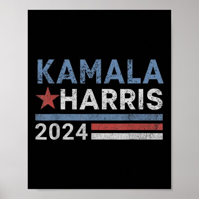 Poster Campanha Eleitoral Harris 2024 Para Presidente (Frente)