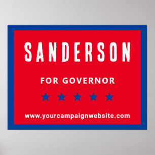 Poster Campanha eleitoral política nome Red White Blue