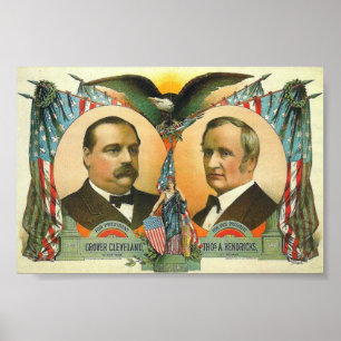 Poster Campanha presidencial 1884 de Cleveland e de