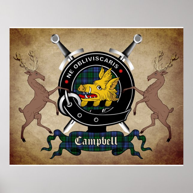 Poster Campbell Clan Crachá (Frente)