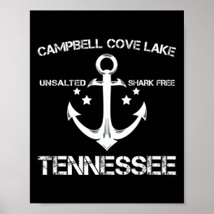 Poster Campbell Cove Lake Tennessee Acampamento de Pesca 