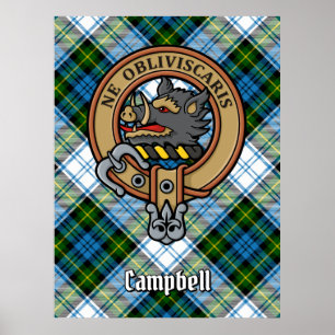 Poster Campbell Crest over Dress Tartan