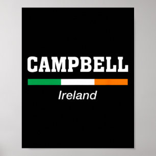 Poster Campbell Irish Family Name Dia de São Patrício Irl