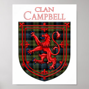 Poster Campbell Tartan Scottish Xadrez Lion Rampant