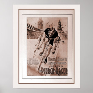 Poster Campeão americano do ciclismo dos 1900s do vintag