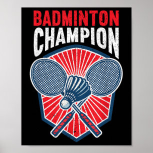 Poster Campeão de Badminton Badminton Engraçado 