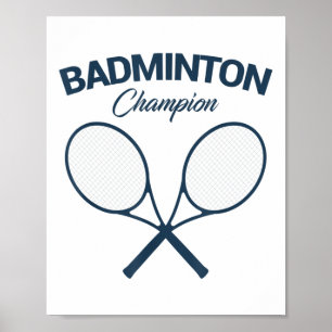 Poster Campeão de Badminton I Raquete I Peteca I Badminto