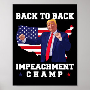 Poster Campeão de impeachment consecutivo Trump Dança Eng