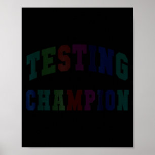 Poster Campeão de teste Kawaii dia de teste professor bru