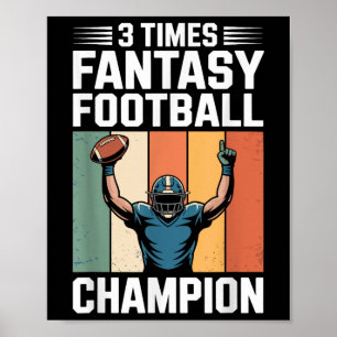 Poster Campeão Engraçado de Futebol Fantasia 3 Vezes