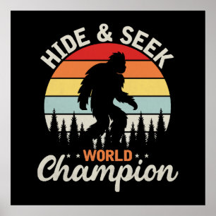 Poster Campeão Mundial de Esconde-Esconde do Pé-Grande