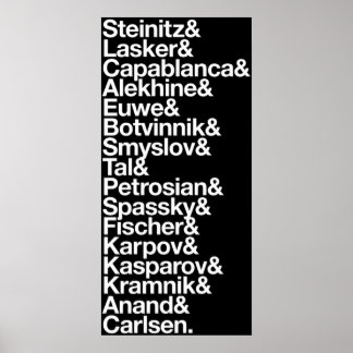 Poster Campeões de Xadrez do Mundo