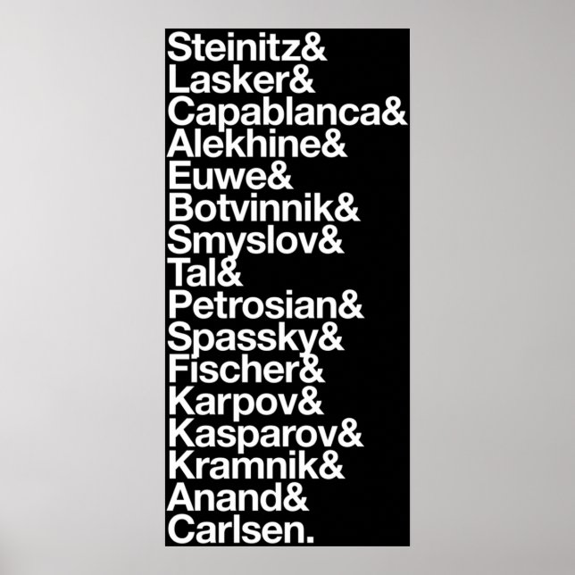 Poster Campeões de Xadrez do Mundo (Frente)