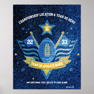 Poster Campeonato de Futebol Azul e Dourado do Esportes c