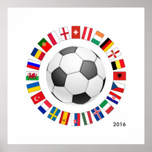 Pôster Campeonato europeu 2016 do futebol do futebol