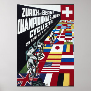 Poster Campeonato Zurique De Vintage De Publicidade Bicic