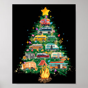 Poster Camper Christmas Tree Vehicle Camving Rving