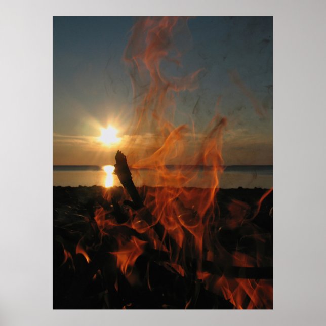 Poster Campfire Sunset at Calumet Waterworks (Frente)