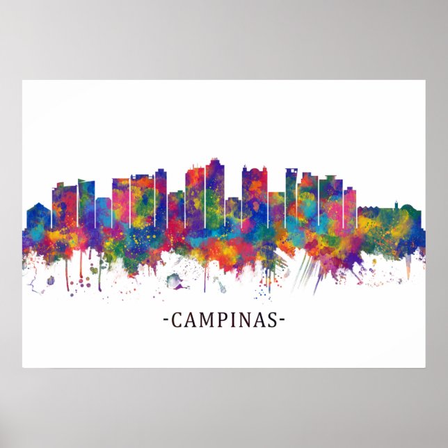 Poster Campinas Brasil - Skyline (Frente)
