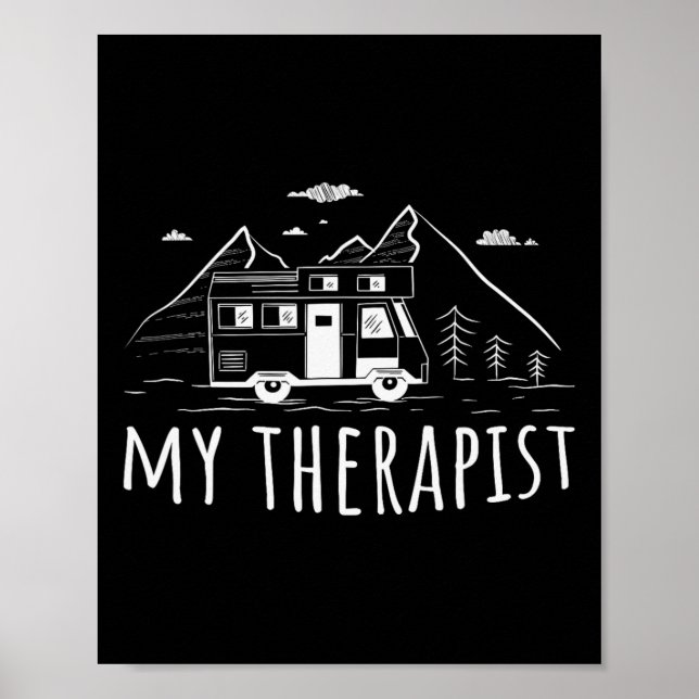 Poster Camping Caravan My Therapist  (Frente)