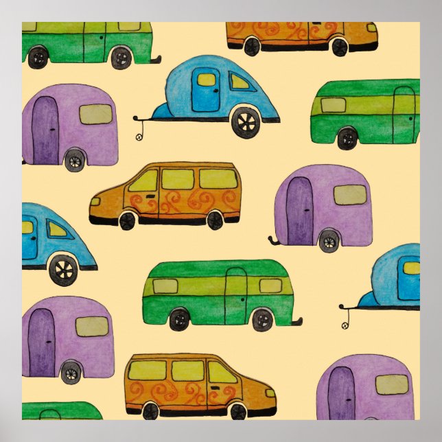 Poster Camping caravans (Frente)