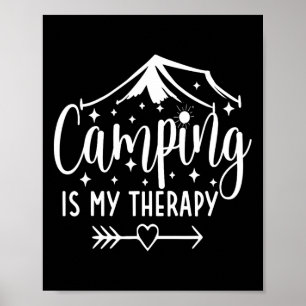 Poster Camping É Minha Terapia Amante Divertido Do Campin