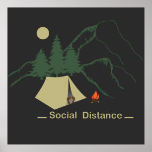 Poster Camping engraçado introvertido