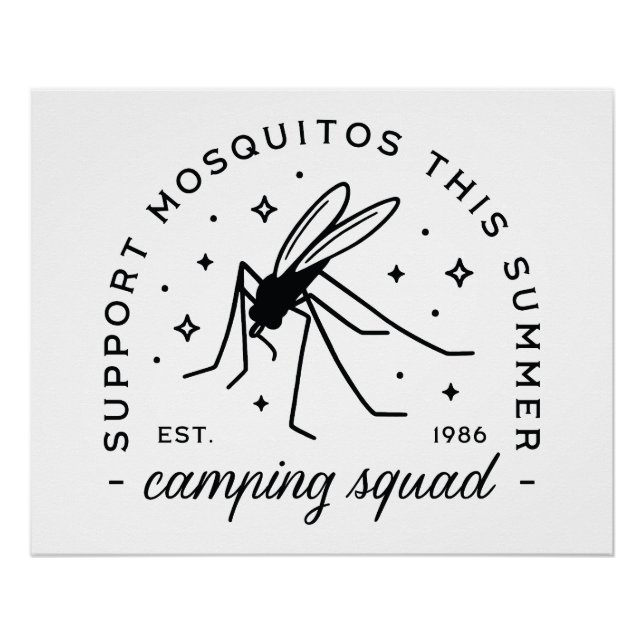 Pôster Camping group mosquito funny summer camp trip (Frente)