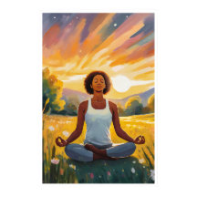 Campo africano Yoga no pôr do sol