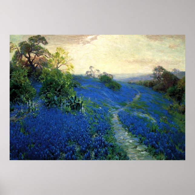 Poster Campo Bluebonnet, pintura de Julian Onderdonk (Frente)