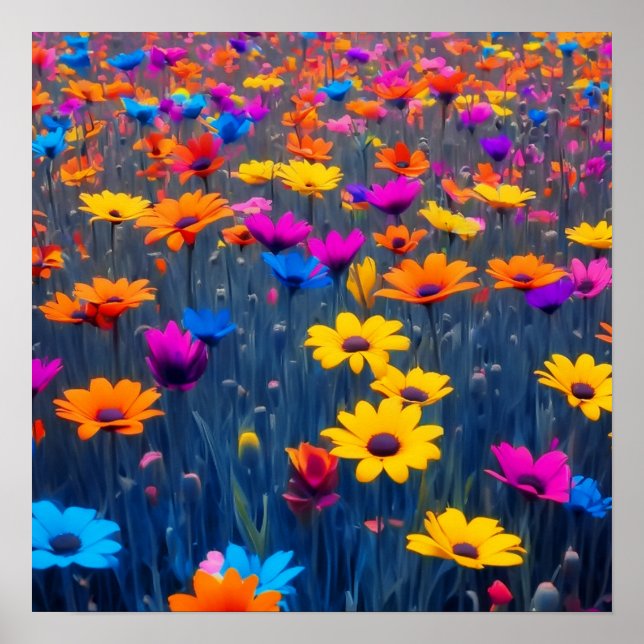 Poster Campo Colorido De Flores (Frente)