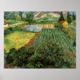Poster Campo com Poppies Van Gogh de Belas Artes