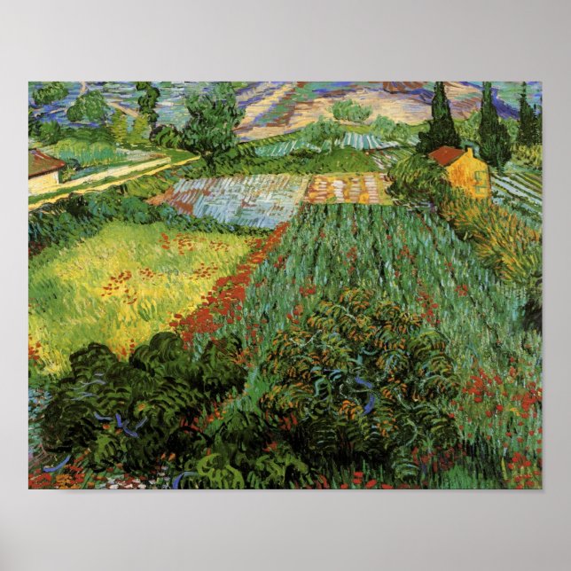 Poster Campo com Poppies Van Gogh de Belas Artes (Frente)