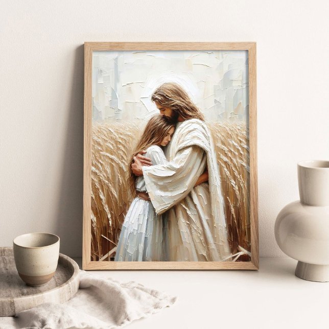 Poster Campo da Fé, Pintura Cristã, Jesus Abraçando (Criador carregado)