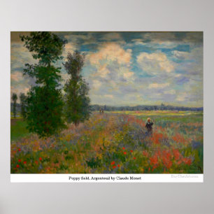 Poster Campo da papoila, Argenteuil por Claude Monet