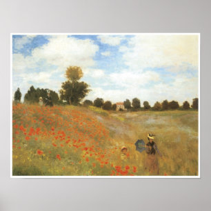 Pôster Campo da papoila em Argenteuil, 1873