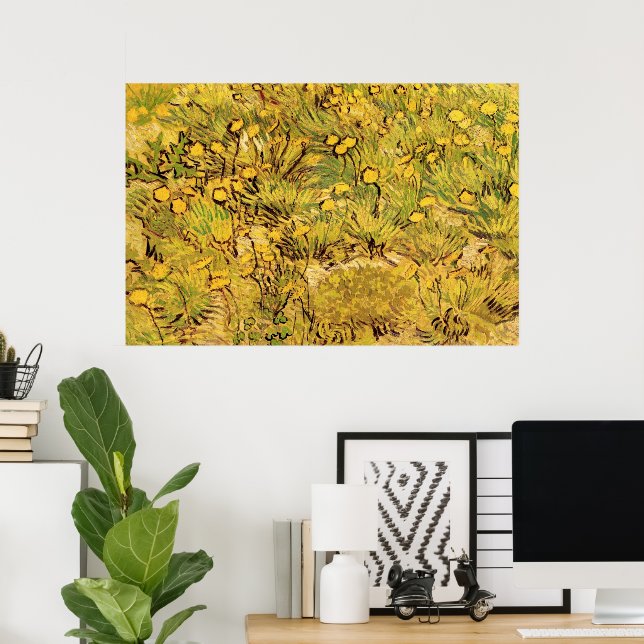 Poster Campo das flores amarelas por Vincent van Gogh (Escritório em casa)
