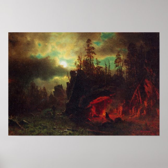 Pôster Campo de Albert Bierstadt-Trapper (Frente)