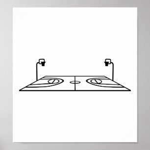 Pôster Campo de básquete