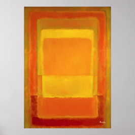 Poster Campo de Cor Abstrata Moderno Arte Âmbar Dourado