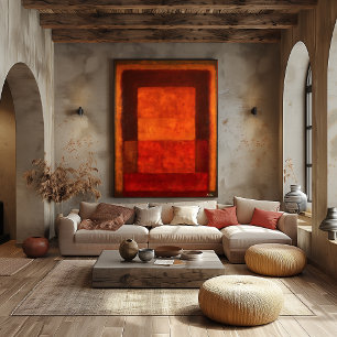 Poster Campo de Cor de Brasa Abstracta Arte Moderna