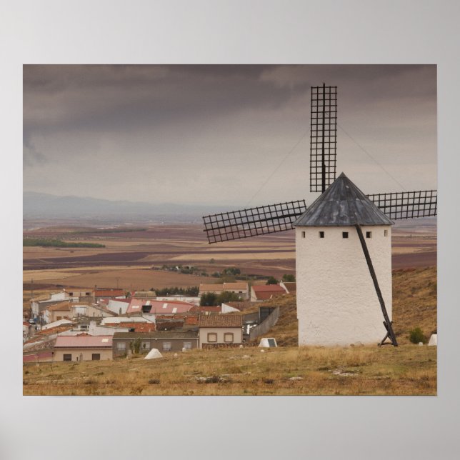 Poster Campo de Criptana, antigos moinhos de vento da La  (Frente)